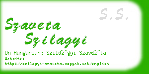 szaveta szilagyi business card